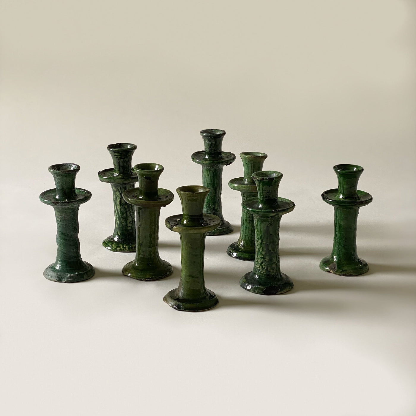 Glazed Tamegroute Candlestick Holders
