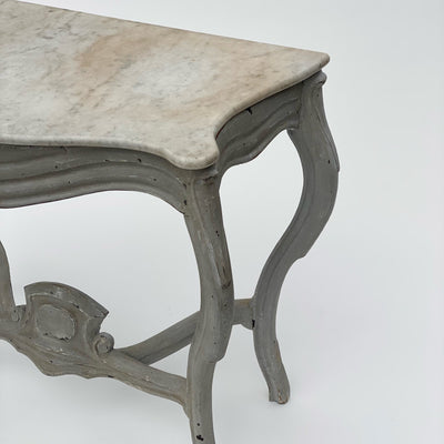 Painted French Console W/ Marble Top, C. 1870