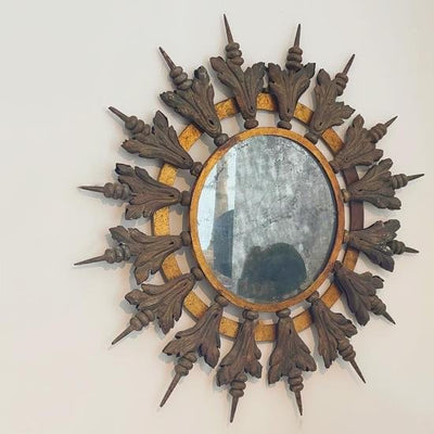 Large Sunburst Mirror, French C. 1950