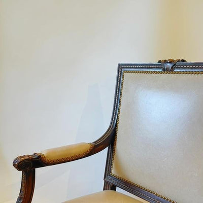 Louis Style Chair W/ Leather Upholstery