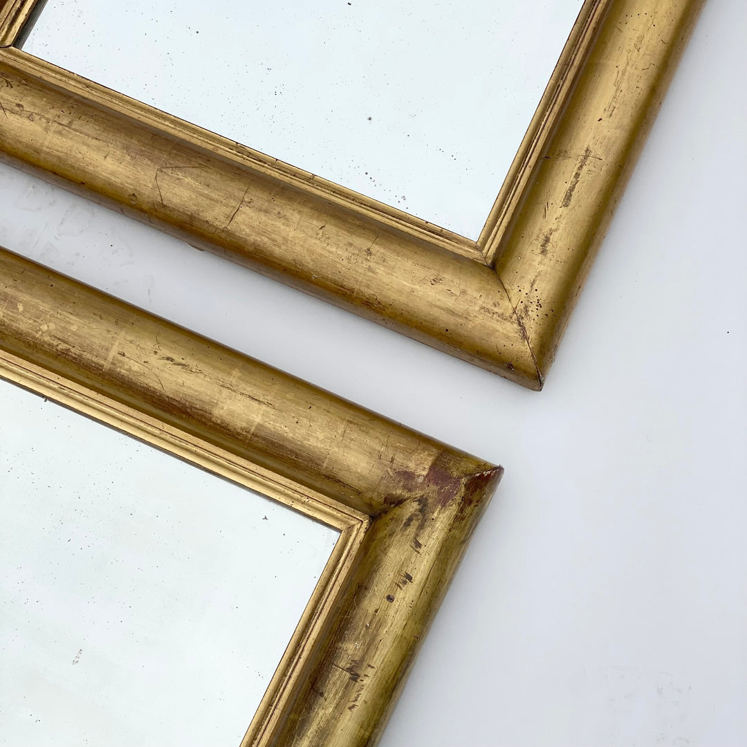 Pair Of Square Gilt Mirrors