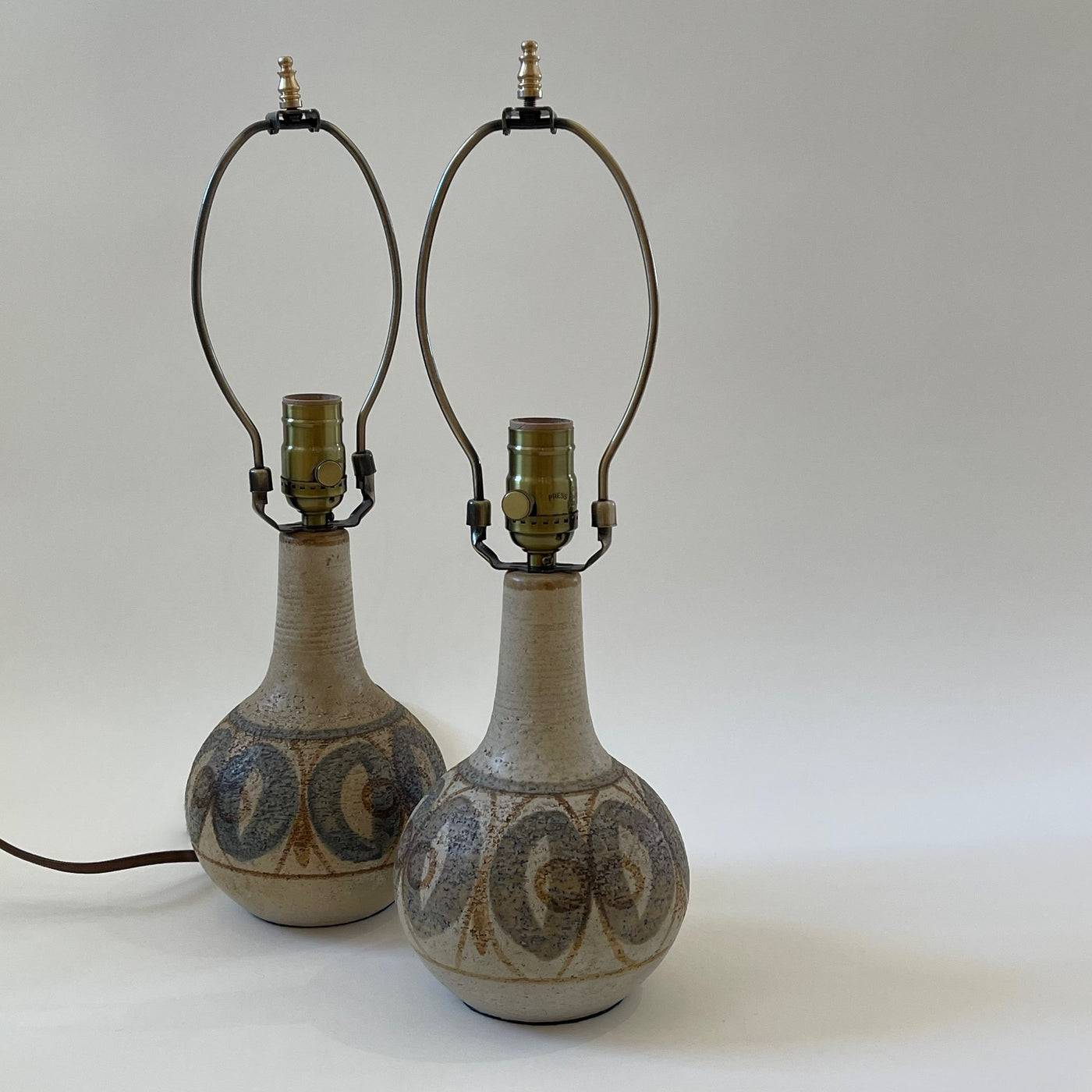 Pair Of Danish Ceramic Lamps C. 1960