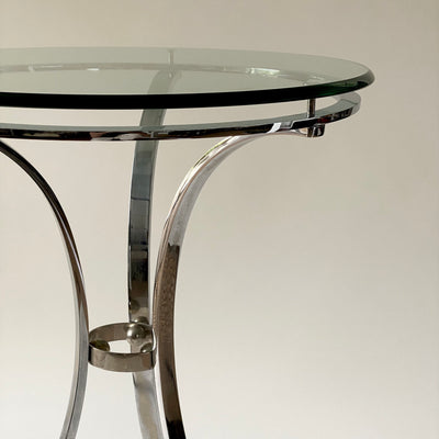 Glass and Chrome Side Table
