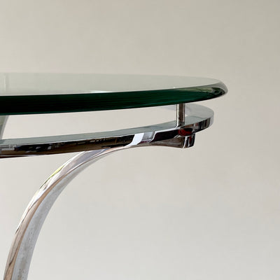 Glass and Chrome Side Table