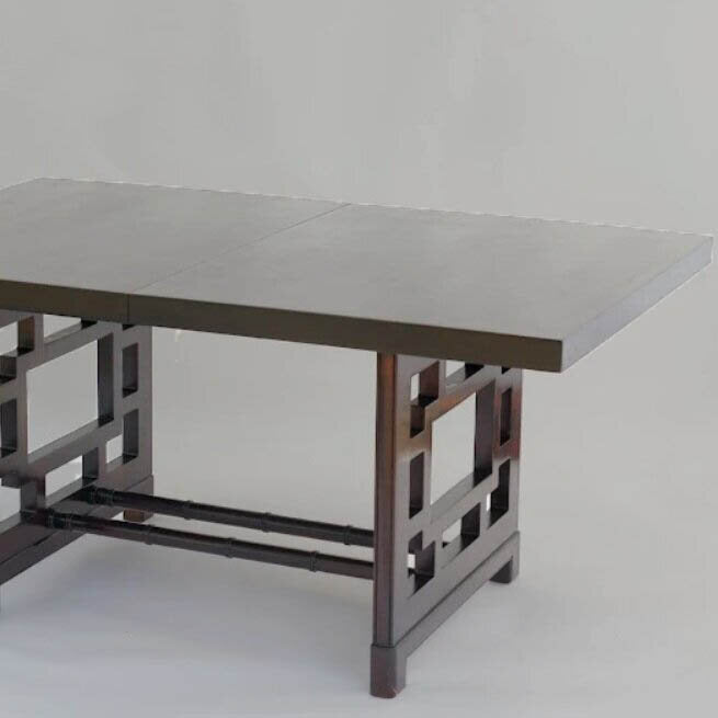 Asian Inspired, Ebonized Dining Table C. 1950
