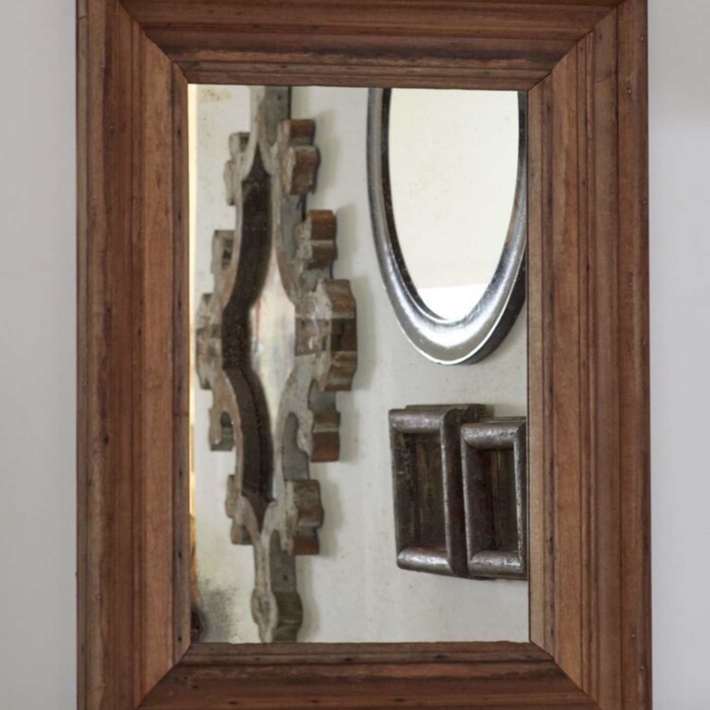 Square Molded Wood Mirror
