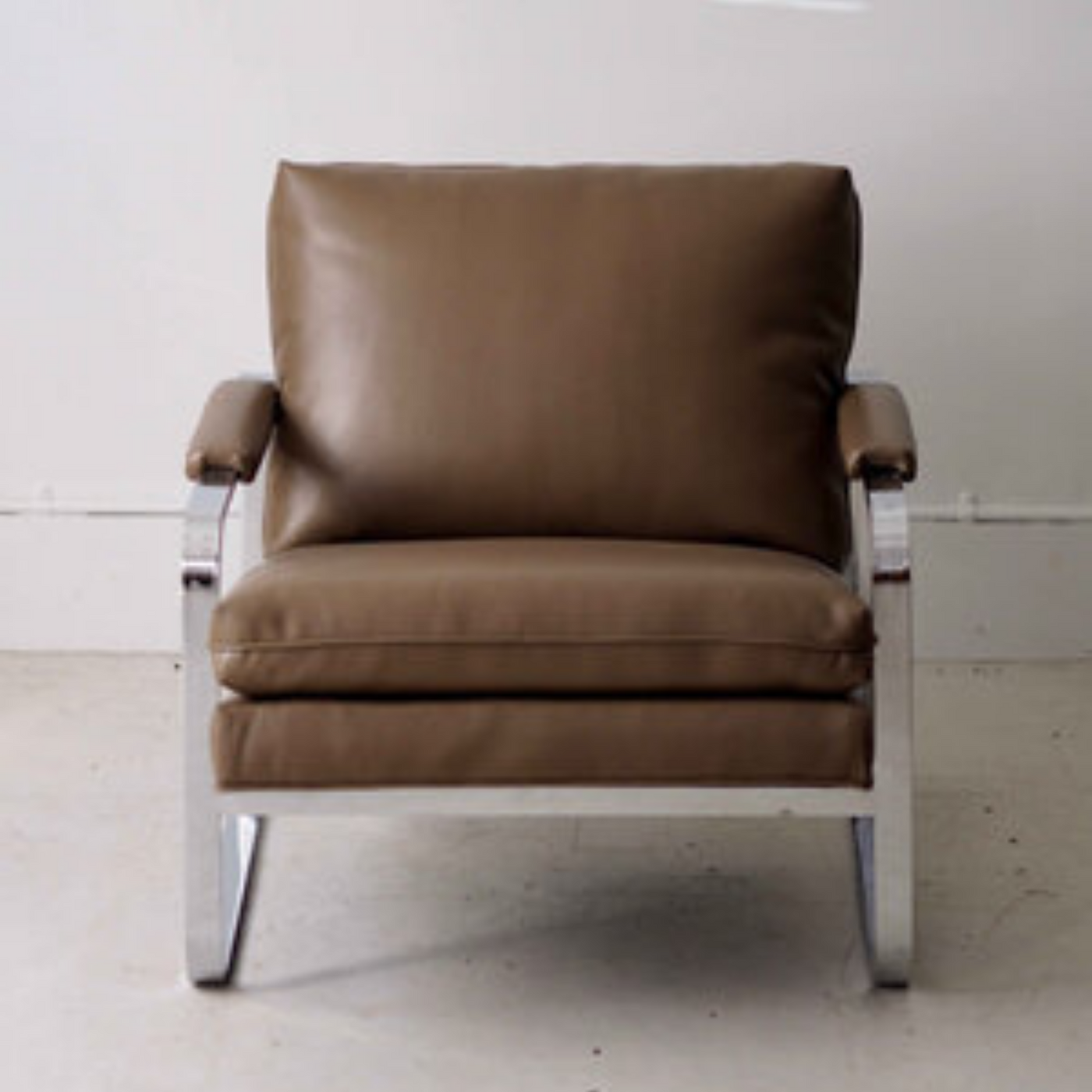 Chrome And Leather Lounge Chair