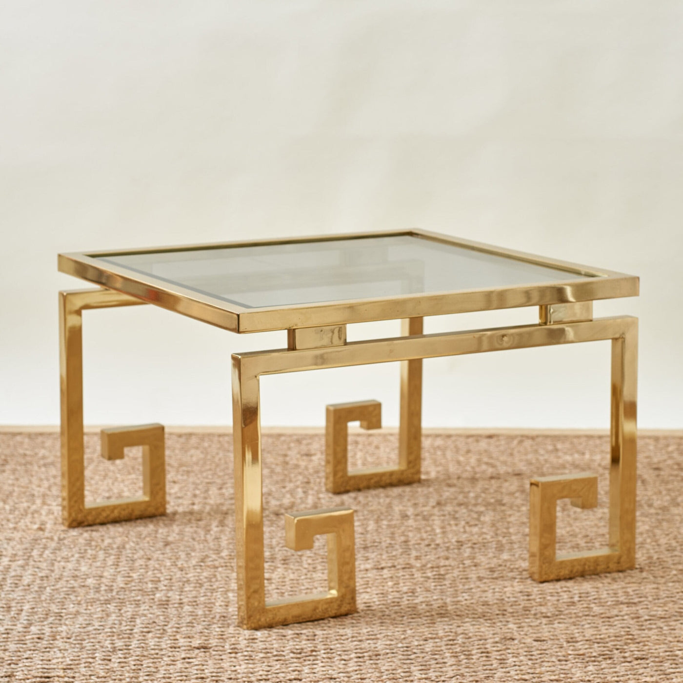 Greek Key Table With Glass