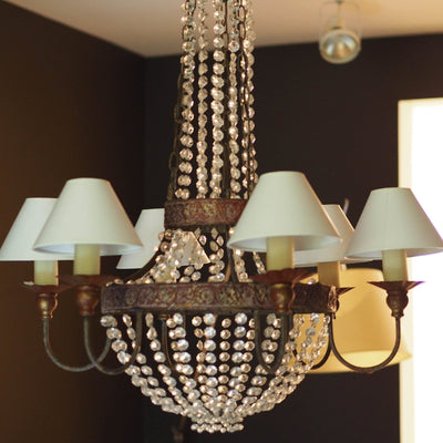 Niermann Weeks Iron And Crystal Chandelier